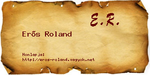 Erős Roland névjegykártya